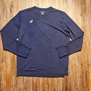 Mens ASICS Dark Blue Long Sleeve Performance Tee Large
